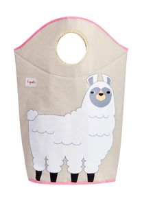 3 Sprouts - Laundry Hamper - White Llama