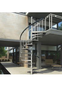 Escalier extérieur colimaçon Dolle Gardenspin avec marches perforée, 246-282 cm, 125 cm