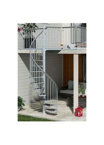 Escalier extérieur rond métal Dolle Gardenspin avec marches Trimax, 246-282 cm, 125 cm
