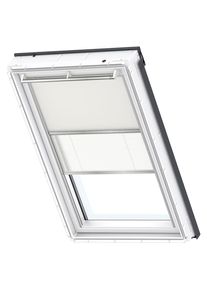 Store duo Velux occultant tamisant DFD manuelle beige/blanc 1085S, 55x78 cm (CK02), GEL,manuelle,rail en aluminium,Velux