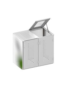 Binto cache poubelle 2 box acier inoxydable couvercle à prix bas