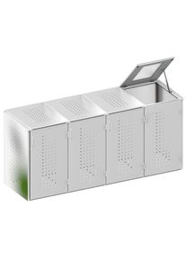 Binto cache poubelle 4 box acier inoxydable couvercle à prix bas