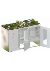 Binto cache poubelle pour 3 poubelles, acier inoxydable avec pot de fleur à prix bas