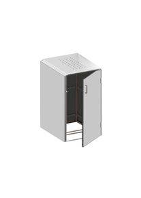 Binto cache poubelle 1 box HPL-gris couvercle à prix bas