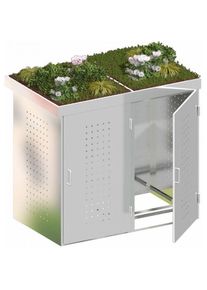 Binto cache poubelle pour 2 poubelles, acier inoxydable avec pot de fleur à prix bas