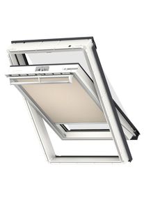 Store duo Velux anti-chaleur plus DOP manuelle beige/noir 1085S, 55x78 cm (CK02), GGU,manuelle,rail en alu et crochets,Velux