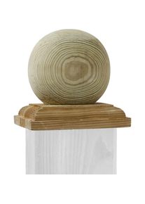 Capuchon de poteau boule bois TraumGarten cl&ocirc;ture brise-vue &agrave; prix bas
