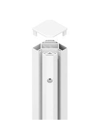 TraumGarten Poteau de serrage d'angle pour cl&ocirc;ture d'occultation SYSTEM blanc, 105 cm