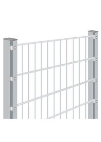 Kit grillage rigide double fils zinc, Plaque de fixation, 6/5/6 mm,7,5 m,830 mm,droit