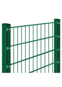 Kit grillage rigide double fils couleur vert, Plaque de fixation, 6/5/6 mm,7,5 m,830 mm,droit