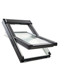 Roto Schwingfenster Konfigurator RotoQ Q4 K200 Kunststoff Aluminium Dachfenster, Hitzeschutzbeschichtung, 2-fach Verglasung,55x78 cm (5/7),gut (Uw 1,1),Manuell