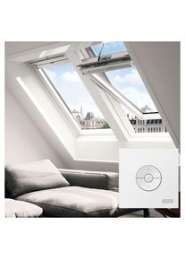 Fenêtre de toit électrique Velux INTEGRA GGL 206621 bois finition blanche ENERGIE PLUS, 55x78 cm (CK02)