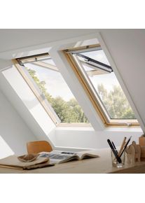 Velux Dachfenster GPL 3070 Klapp-Schwingfenster Holz THERMO Fenster, 55x98 cm (CK04)