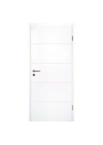 Porte de chambre blanche avec huisserie bois laquée, Kilsgaard, DIN gauche, 735x1985 mm,80-98 mm