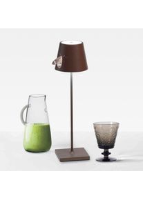 zafferano Poldina Pro USB Lampe de table LED avec variateur Ø 11 H : 38 cm, corten LD0340R3