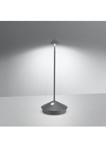 zafferano Pina Pro Lampe de table LED, sur batterie, avec variateur Ø 10,5 H : 29 cm, gris foncé LD0650N3