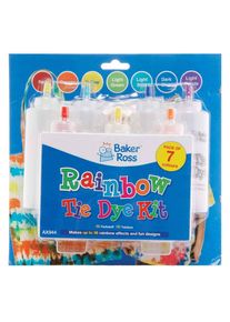 Rainbow Colours Tie Dye Kit (Each kit) Use On Up To 20 Projects, 7 Assorted Colours, Surface Cover Included