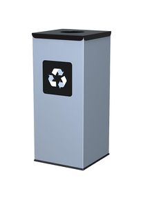 Wertstoffsammler, eckig, Volumen 60 l, pulverbeschichteter Stahl, Deckel schwarz