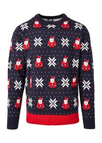 Urban Classics Sweter dla mężczyzn ciemny niebieski / czerwony / biały Rozmiar L