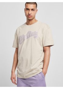Urban Classics Koszulka 'Baseball' dla mężczyzn beżowy / fioletowy Rozmiar M