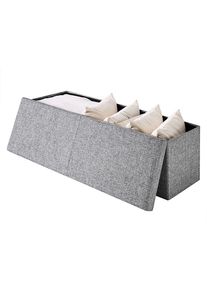 Casaria® Sedile a panchina grigio chiaro 80x40x40cm pieghevole