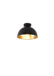 Qazqa Ipari mennyezeti lámpa fekete, arany, 28 cm - Magnax
