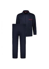 ADAMO Durchgeknöpfter Schlafanzug, Dunkelblau, 4XL