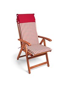 Detex® Set di 6 imbottiture per sedia rosso-bianco a strisce