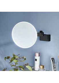 Emco Evo Miroir cosmétique avec éclairage, grossissement x5 Ø 209 mm noir 109513330