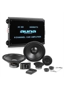Auna CS Comp 12, HiFi összeállítás autóba, hangfalak teljes készlete/hatcsatornás végerősítő