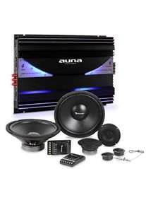 Auna CS Comp 12, HiFi összeállítás autóba, hangfalak teljes készlete/hatcsatornás végerősítő, 570 W RMS