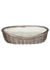 Trixie Basket wicker with lining and cushion 50 cm grey