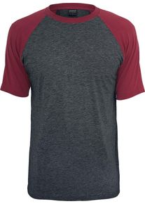 Urban Classics Raglan Contrast Tee T-Shirt charcoal/burgund