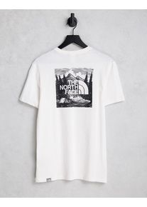 The North Face Red Box Celebration t-shirt in cream-White