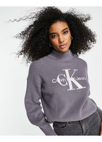 Calvin Klein Jeans two tone monogram sweater in grey