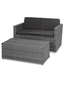 Casaria® Divano da giardino polyrattan grigio