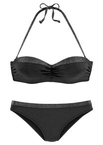 JETTE Dames Bikini zwart / zilver S