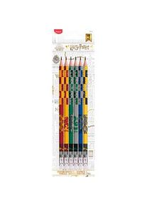 Maped Harry Potter Bleistifte HB rot, gelb, grün, grau, blau, gelb mit Radierer, 6 St.