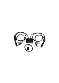 StarTech.com 2-porters USB HDMI-kabel KVM-veksler med lyd og fjernvekslingskontroll, 1920 x 1200, HDMI-kontakt / 2 stk. USB-A-kontakt / 2x 3,5 mm 