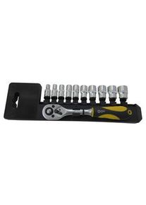 RND Racsnis csavarkulcs készlet, Ergonomikus, 1/4", 11db - RND 550-00412