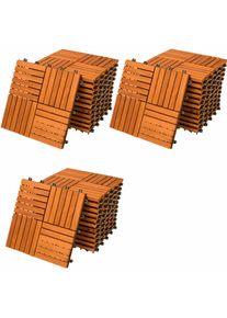 Casaria® Set 33x Piastrelle legno acacia Quattro Mosaik 30x30cm