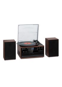 Auna Oakland DAB Plus, retro stereo systém, DAB+/FM, BT funkcia, vinyl, CD prehrávač, kazetový prehrávač. vrátane reproduktorov