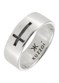 Kuzzoi Heren Ring 'Kreuz' zwart / zilver 62