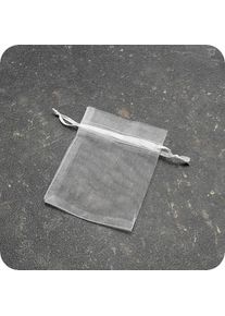 1 Pack - Organza bags with satin ribbon-drawstring white | 75 x 100 mm