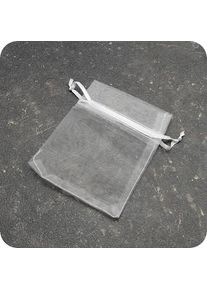1 Pack - Organza bags with satin ribbon-drawstring white | 100 x 120 mm