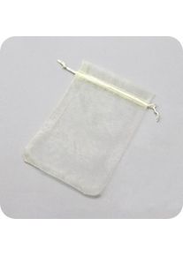 1 Pack - Organza bags with satin ribbon-drawstring cream | 100 x 150 mm