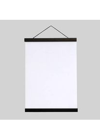 Wooden poster hangers, with suspension cord and magnetic fastening 420 mm | black