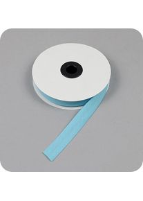 Bias binding tape, cotton and polyester, 20 mm (reel with 25 m) light blue