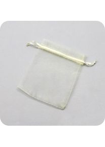 1 Pack - Organza bags with satin ribbon-drawstring cream | 100 x 120 mm