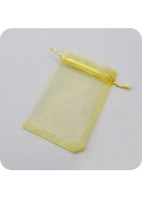1 Pack - Organza bags with satin ribbon-drawstring gold | 100 x 150 mm
